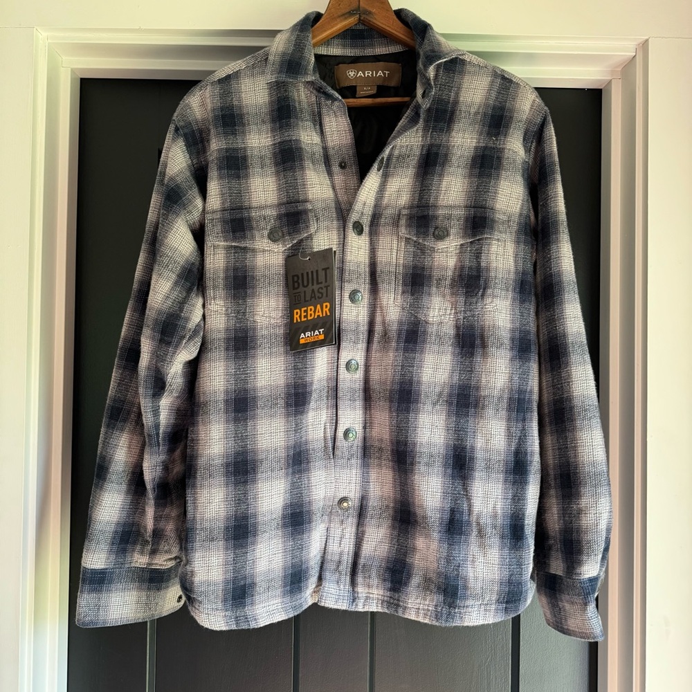 Men’s Ariat Quilted Work Shirt Jacket Small NWT